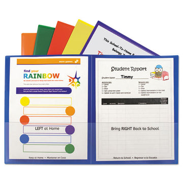 C-Line® Classroom Connector Folders, 11 X 8.5, Clear-assorted, 6-pack freeshipping - TVN Wholesale